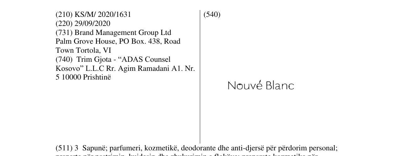 Zëri i markës Nouve Blanc - Figurative në buletin