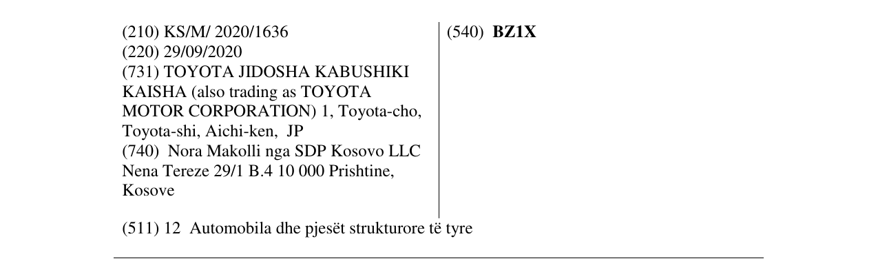 Zëri i markës BZ1X në buletin