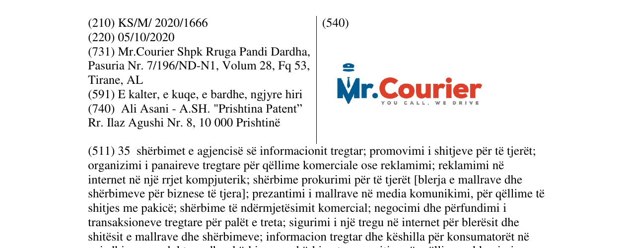 Zëri i markës Mr.Courier- you call we drive në buletin