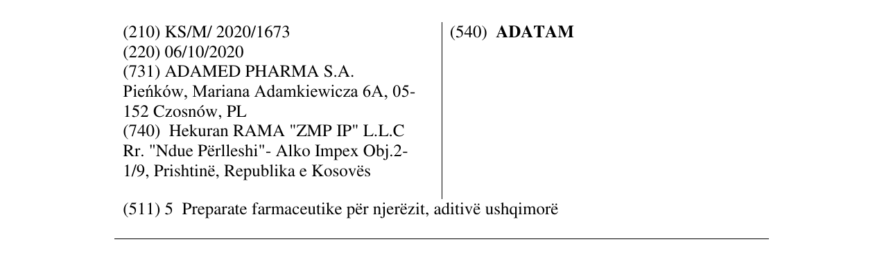 Zëri i markës ADATAM në buletin