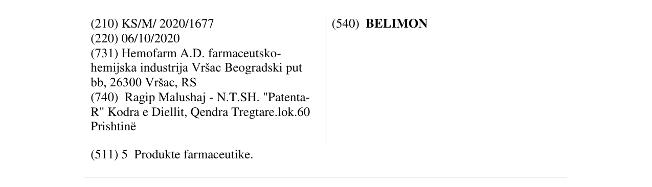 Zëri i markës BELIMON në buletin