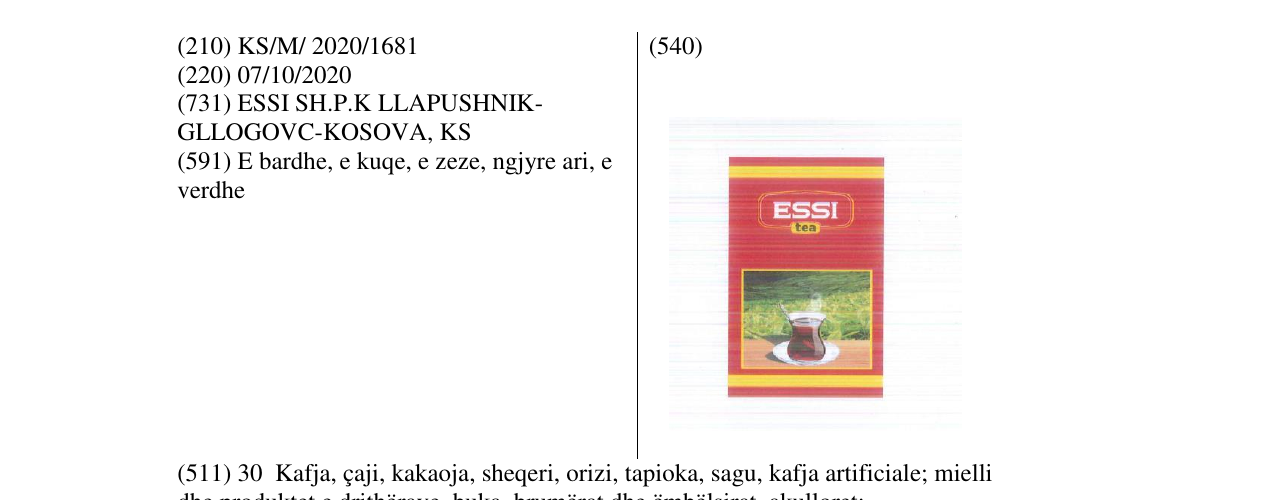 Zëri i markës ESSI në buletin