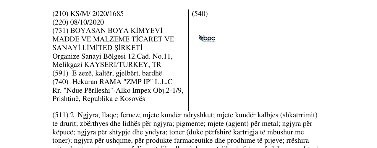 Zëri i markës bpc- boyasan powder coating në buletin