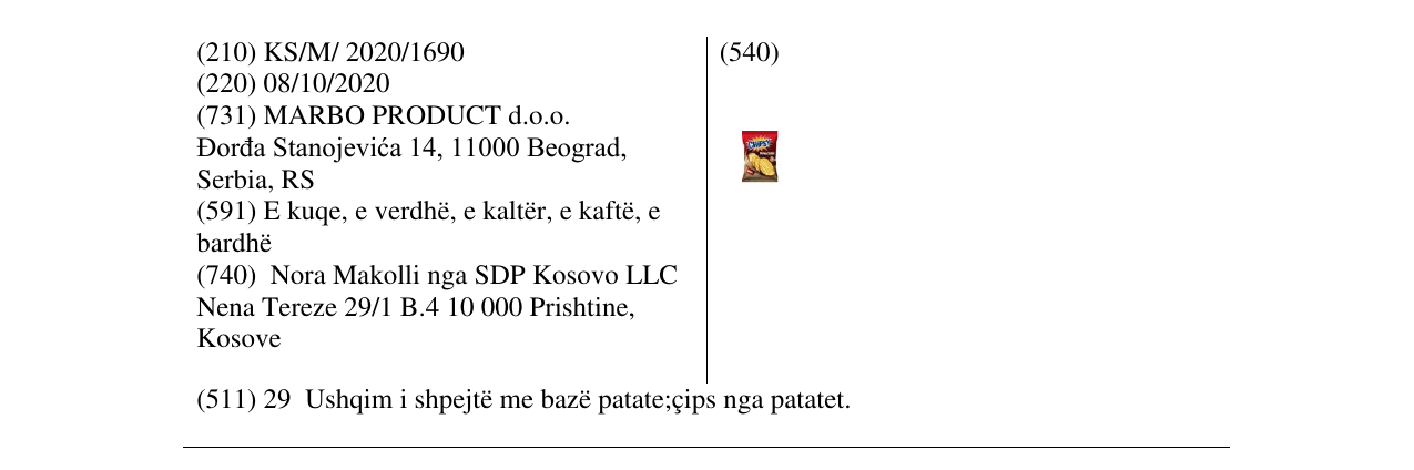 Zëri i markës CHIPSY DOMACINSKY- red pack në buletin