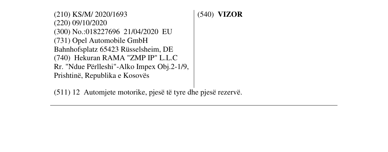 Zëri i markës VIZOR në buletin