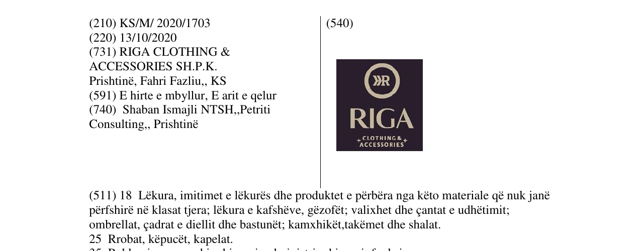Zëri i markës RIGA në buletin