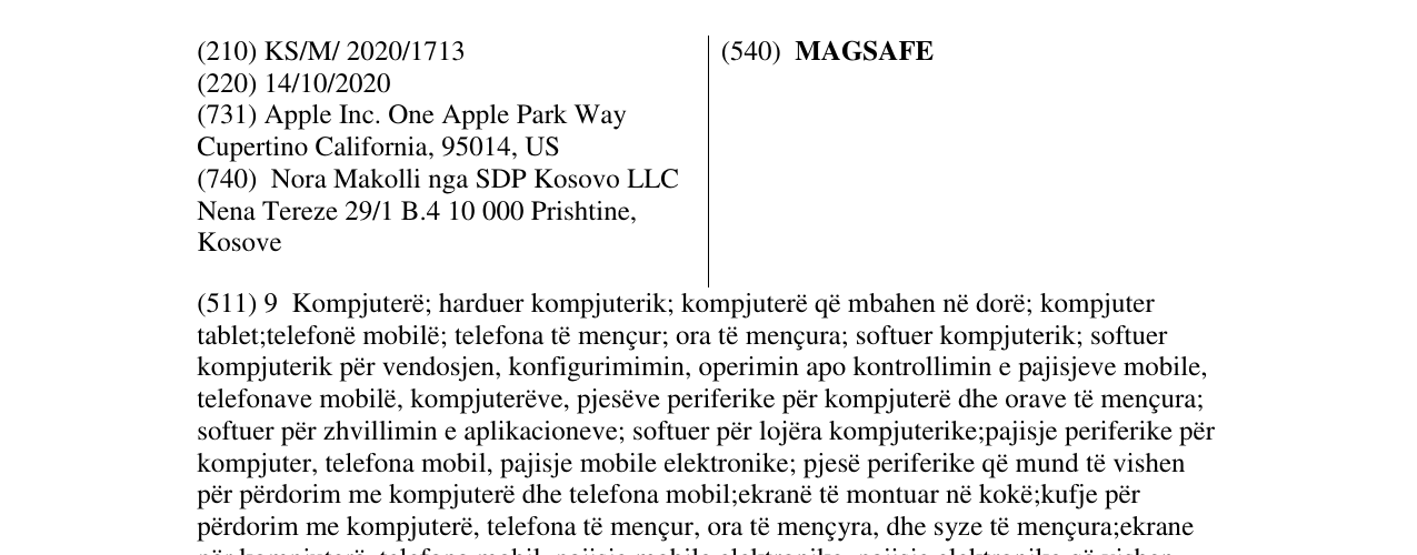 Zëri i markës MAGSAFE në buletin