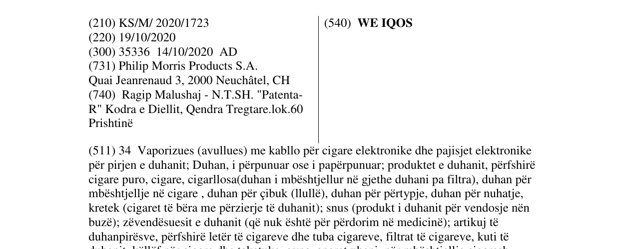 Zëri i markës WE IQOS në buletin