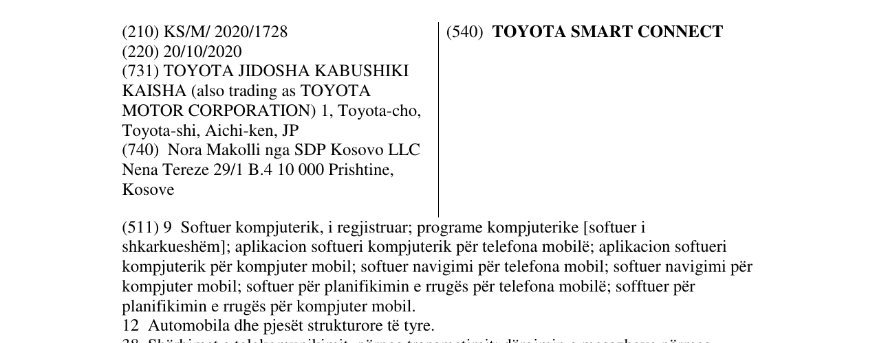 Zëri i markës TOYOTA SMART CONNECT në buletin