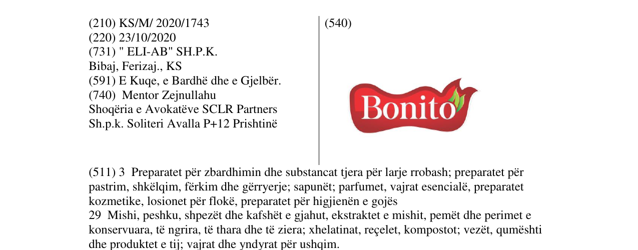 Zëri i markës BONITO në buletin
