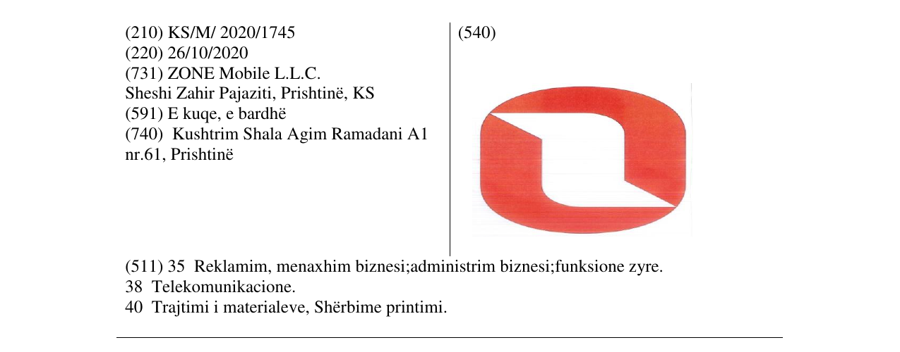 Zëri i markës Markë figurative në buletin