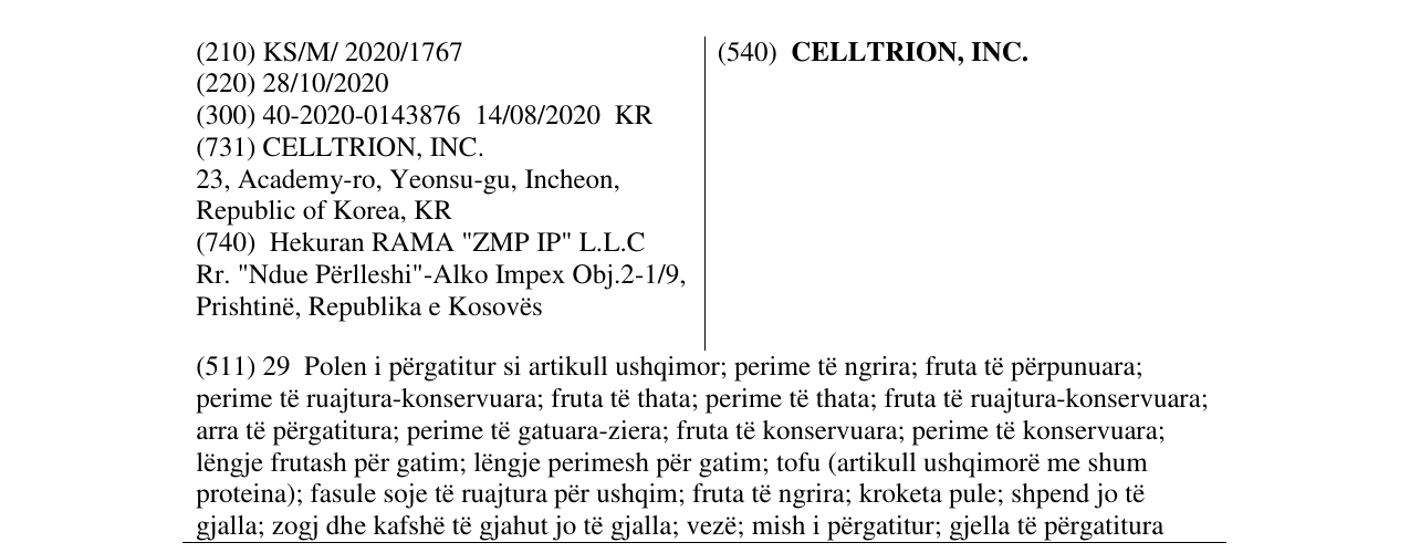 Zëri i markës CELLTRION, INC. në buletin