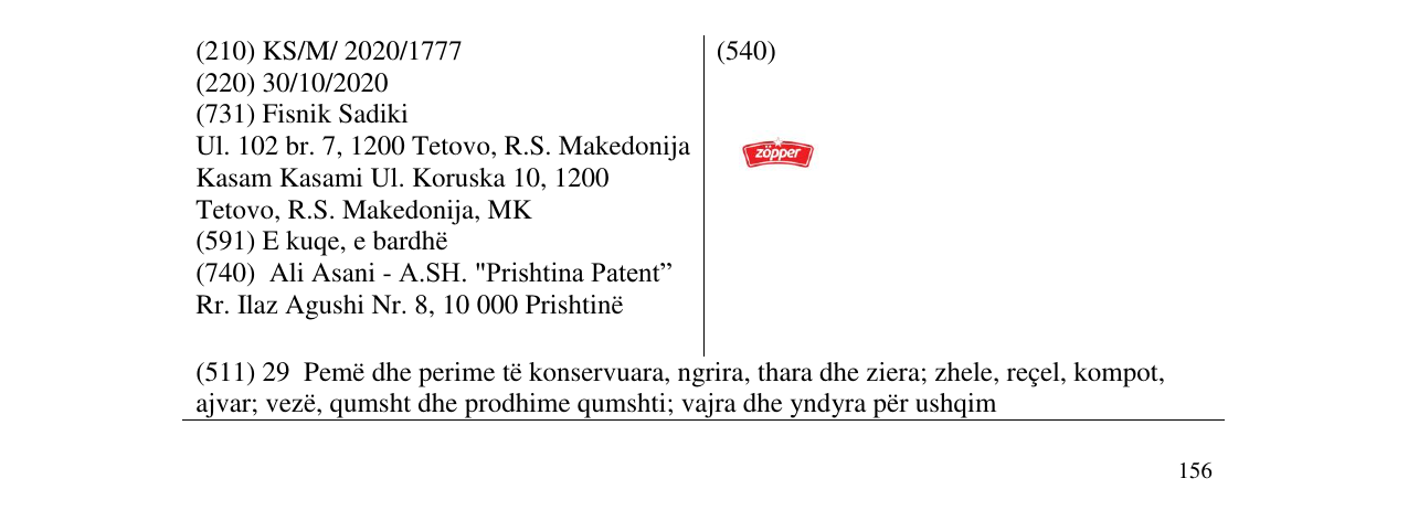 Zëri i markës zöpper në buletin