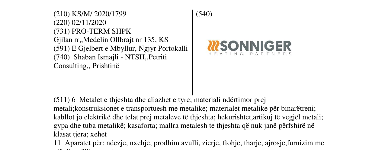 Zëri i markës sonniger në buletin