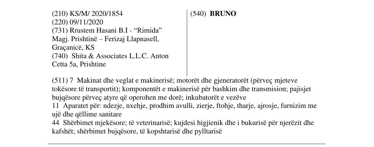 Zëri i markës BRUNO në buletin