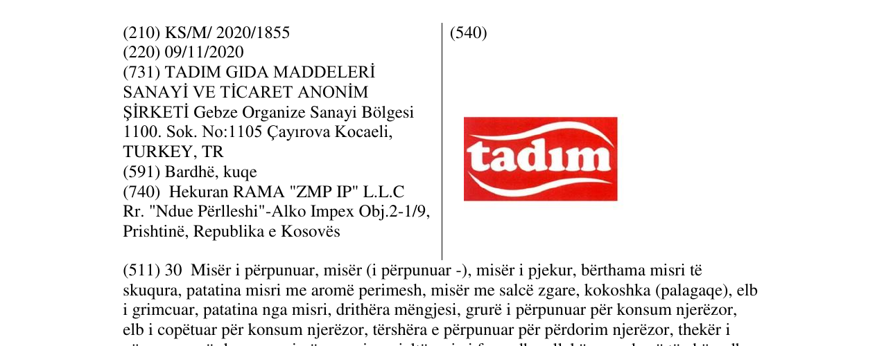Zëri i markës TADIM në buletin