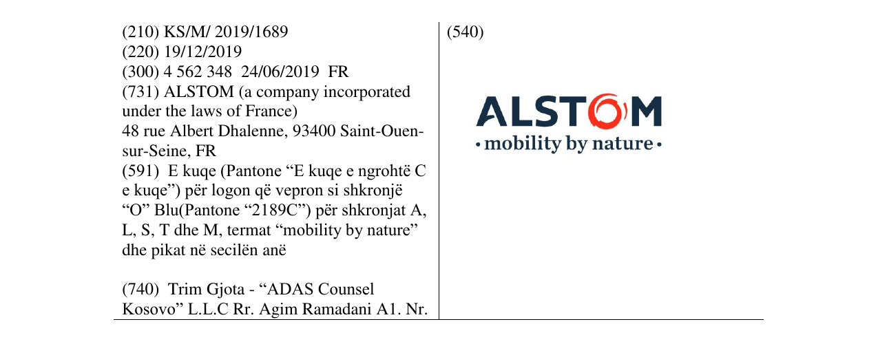 Zëri i markës ALSTOM në buletin