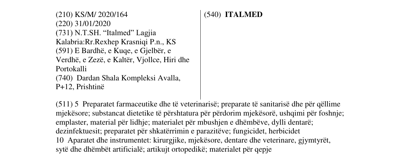 Zëri i markës ITALMED në buletin