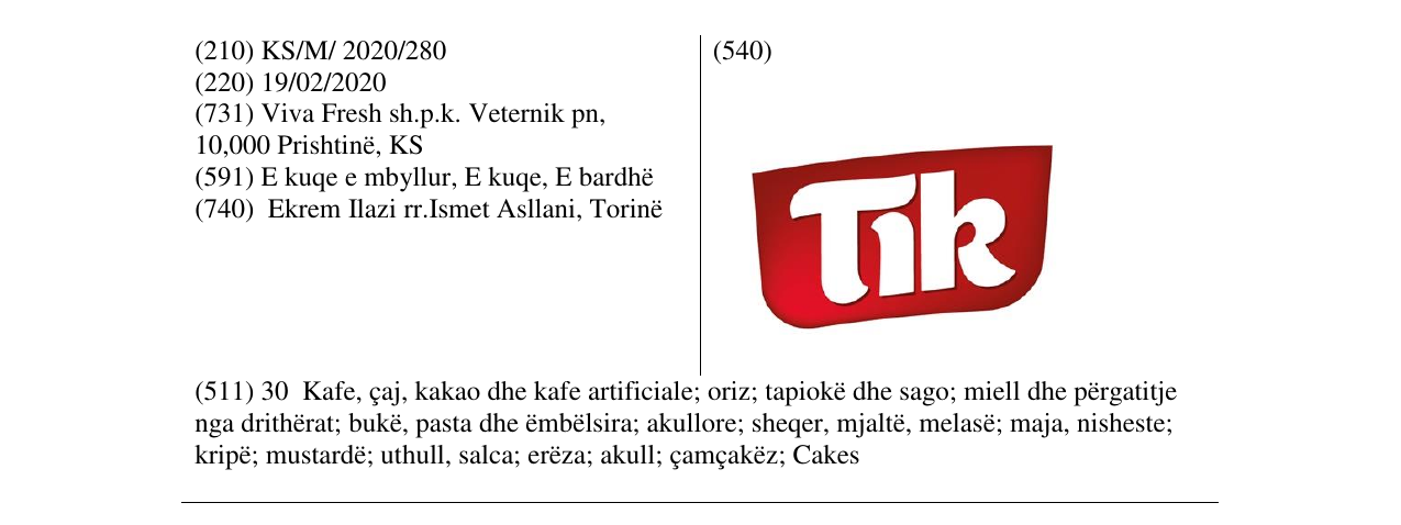 Zëri i markës Tik në buletin