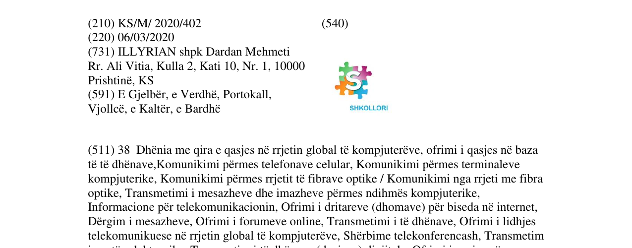 Zëri i markës SHKOLLORI në buletin