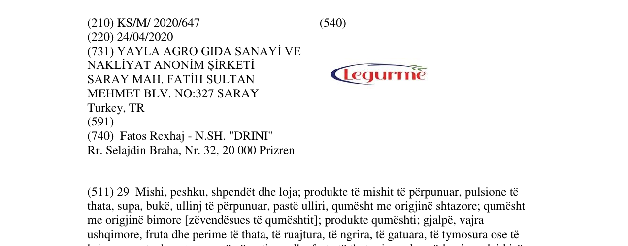 Zëri i markës LEGURME në buletin