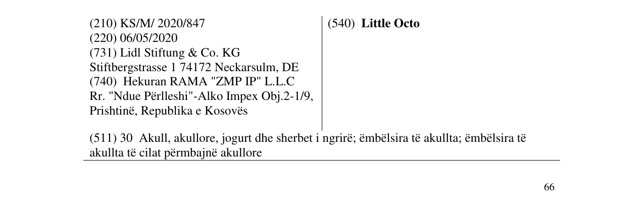 Zëri i markës Little Octo në buletin
