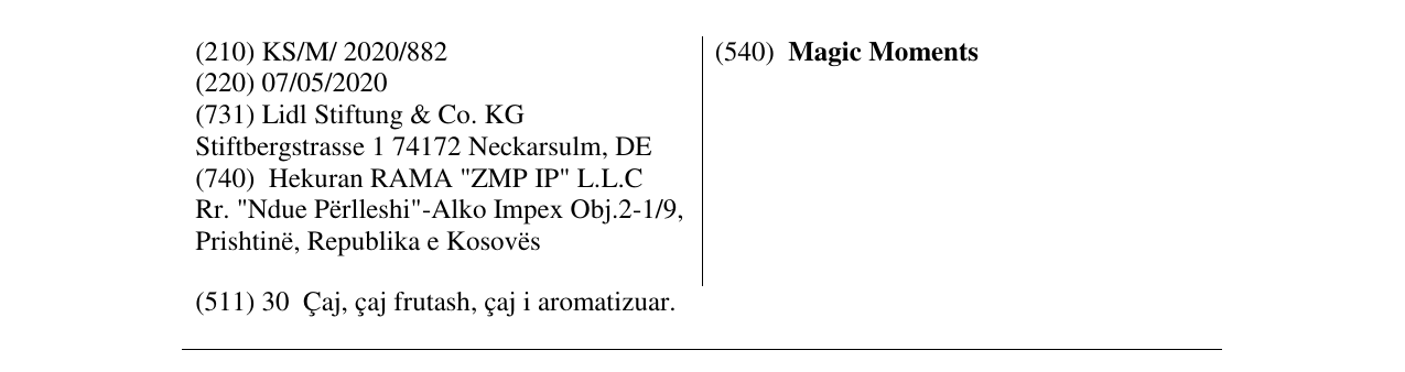Zëri i markës Magic Moments në buletin