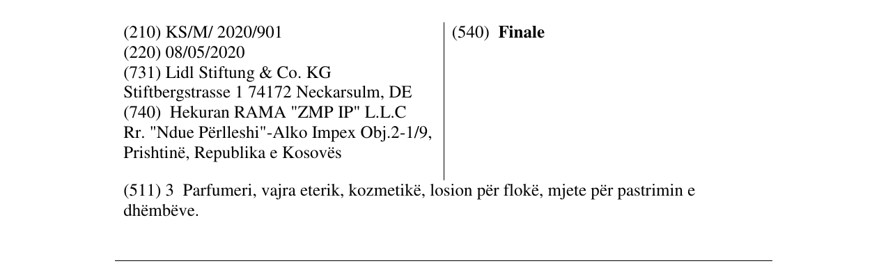 Zëri i markës Finale në buletin