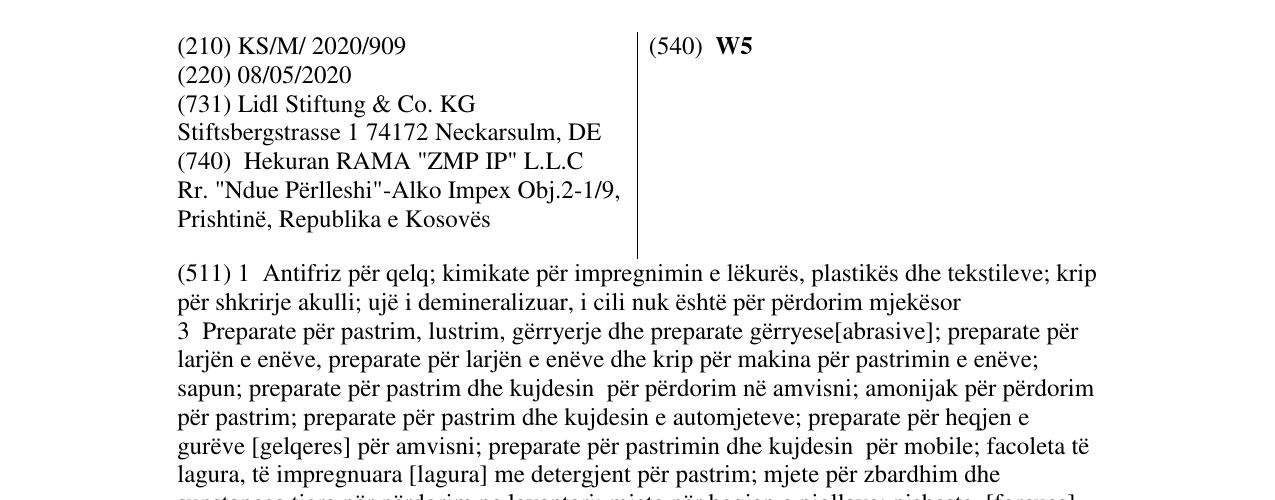 Zëri i markës W5 në buletin