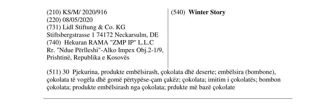 Zëri i markës Winter Story në buletin