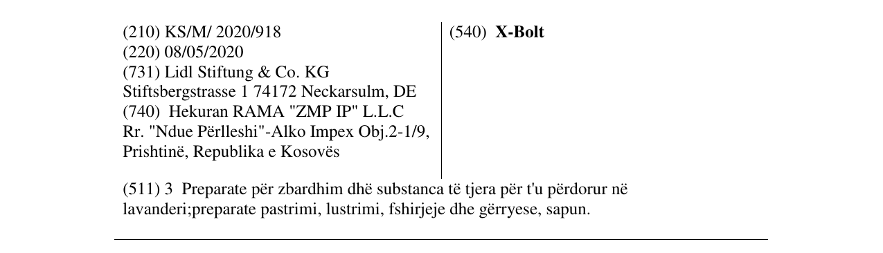 Zëri i markës X-Bolt në buletin