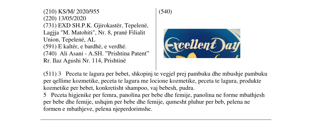 Zëri i markës Excellent Day në buletin