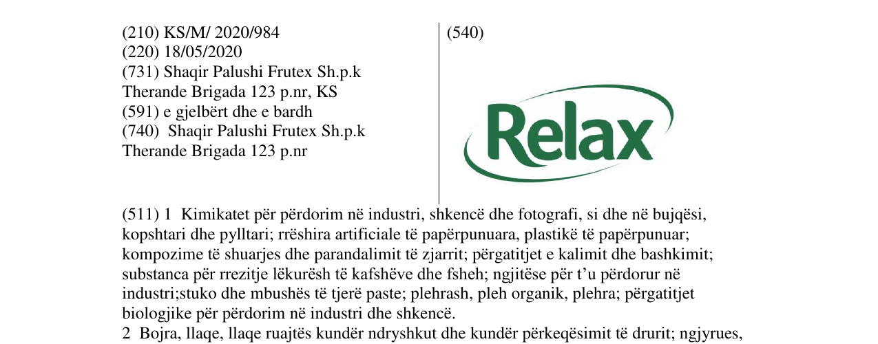 Zëri i markës Relax në buletin