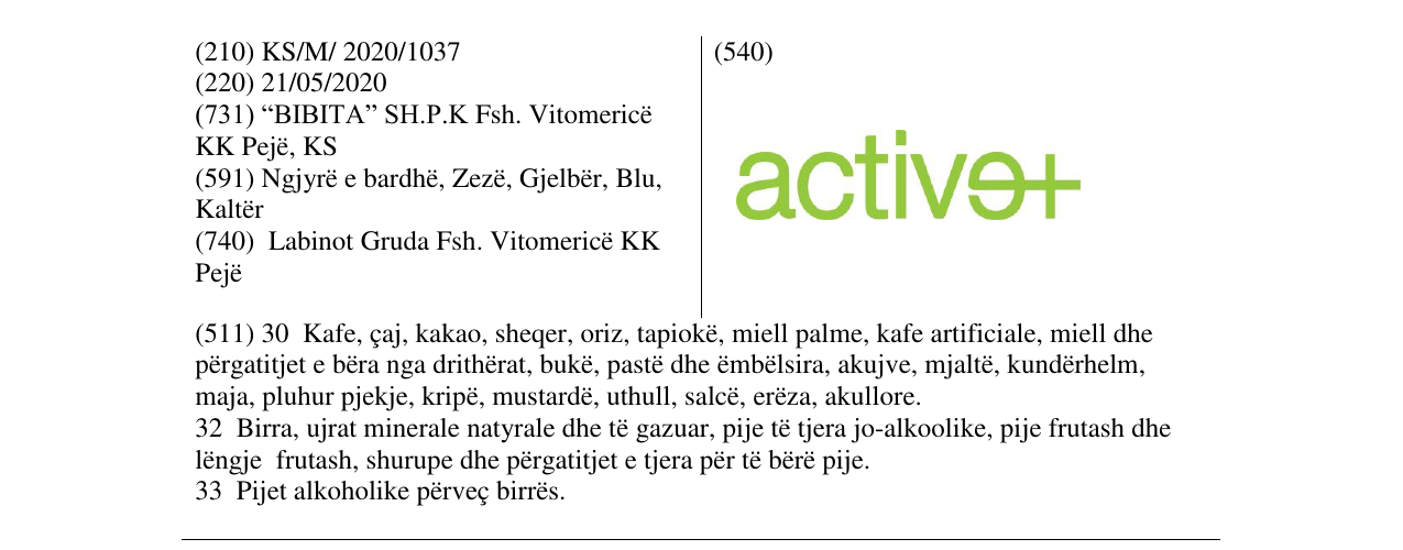 Zëri i markës ACTIVE+ në buletin