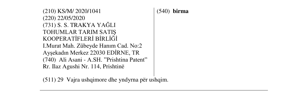 Zëri i markës birma në buletin