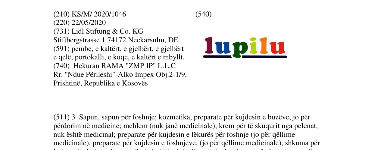 Zëri i markës lupilu në buletin