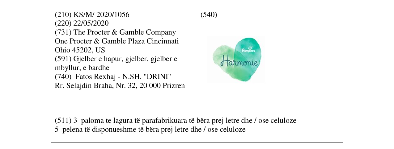 Zëri i markës PAMPERS HARMONIE në buletin