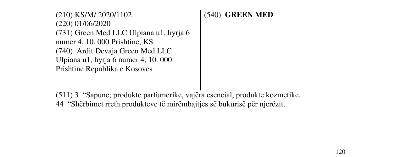 Zëri i markës GREEN MED në buletin