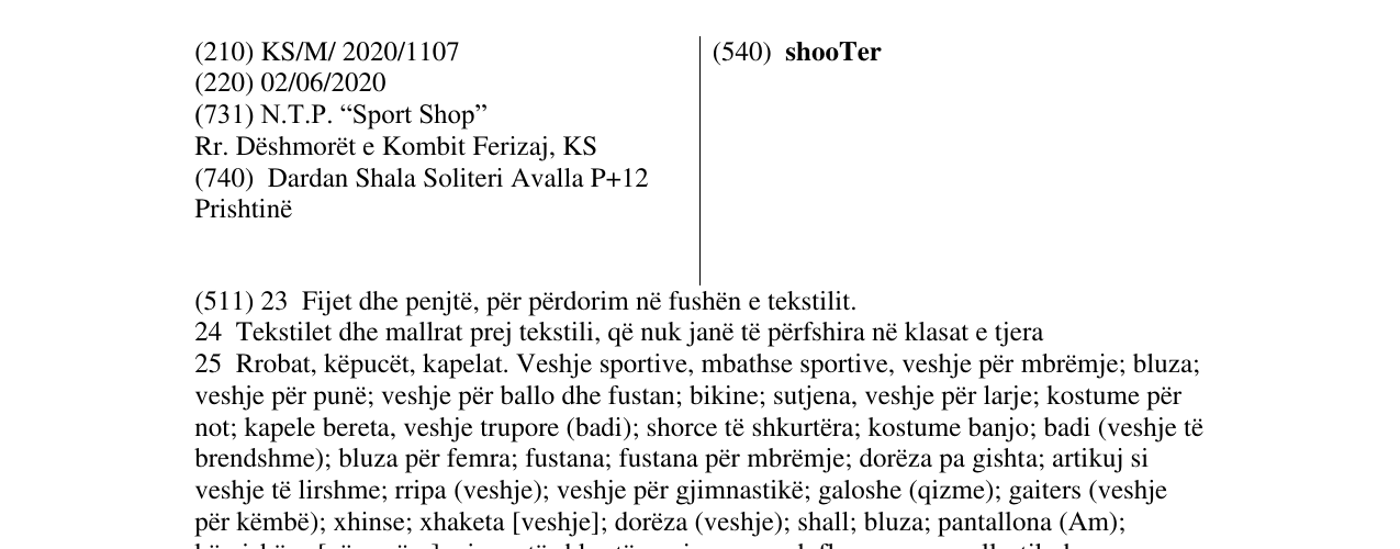 Zëri i markës shooTer në buletin