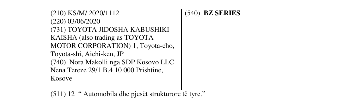 Zëri i markës BZ SERIES në buletin