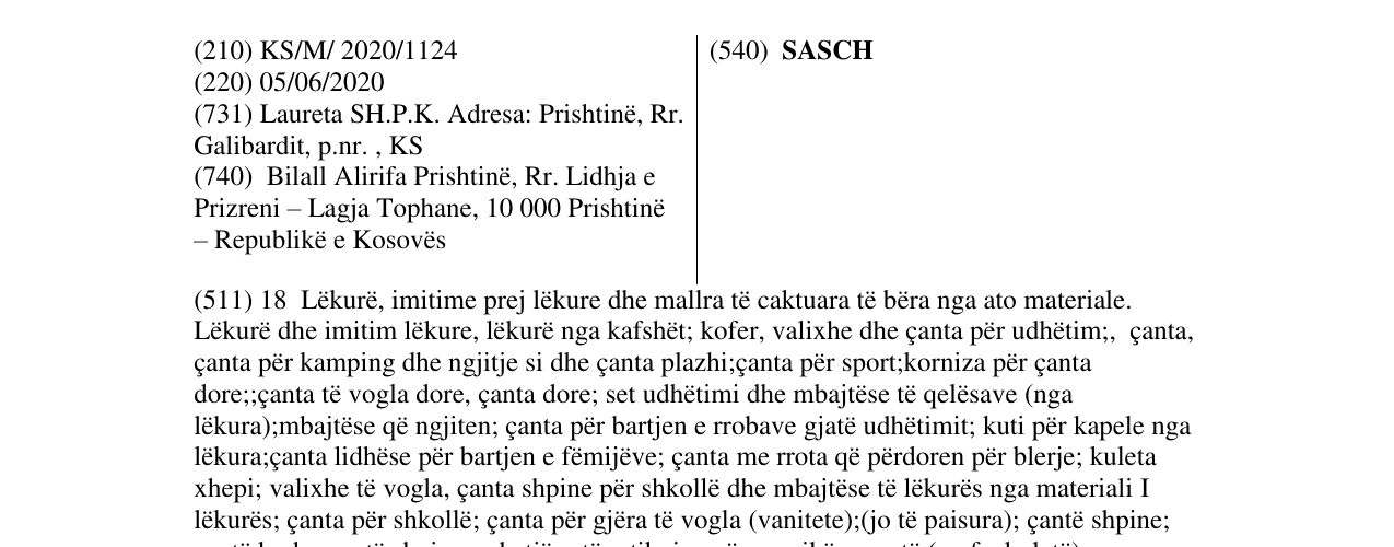 Zëri i markës SASCH në buletin