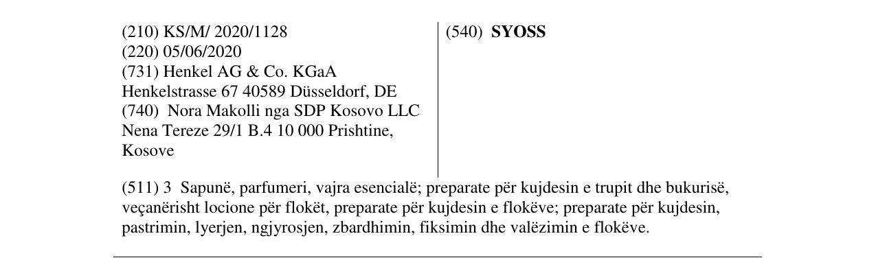 Zëri i markës SYOSS në buletin