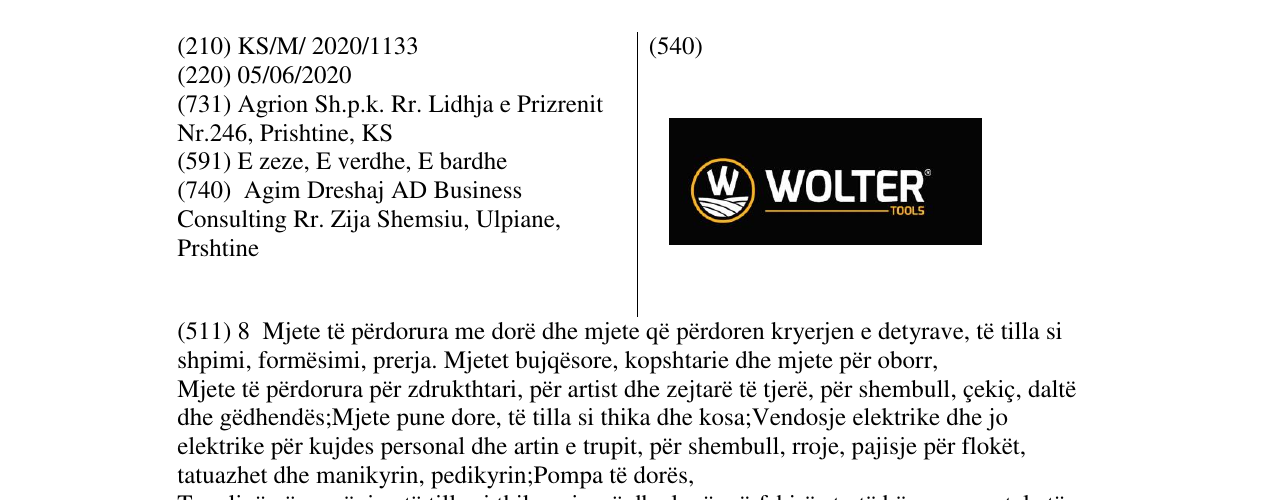 Zëri i markës wolter në buletin