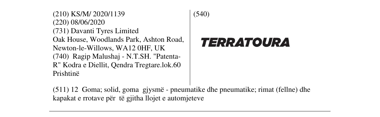 Zëri i markës TERRATOURA në buletin