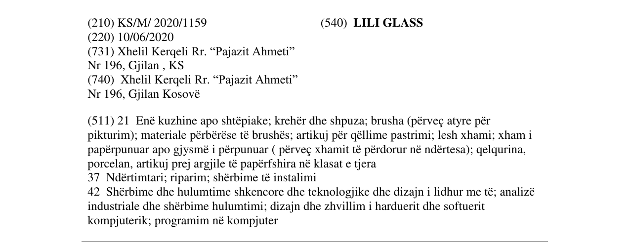 Zëri i markës LILI GLASS në buletin