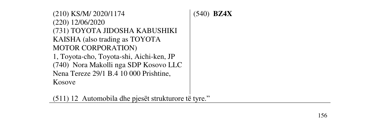 Zëri i markës BZ4X në buletin