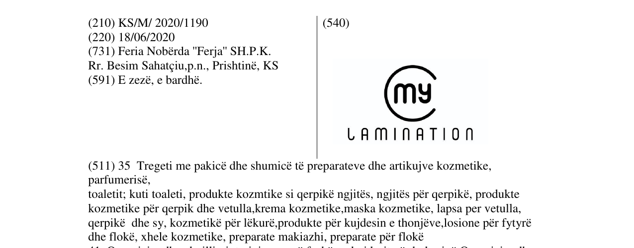 Zëri i markës my lamination në buletin