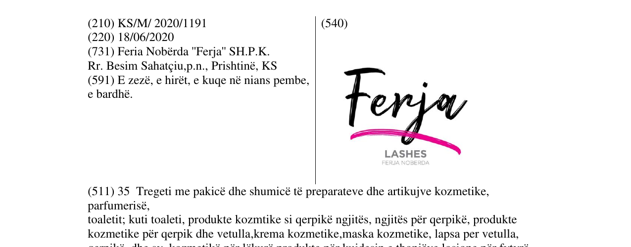 Zëri i markës FERJA në buletin