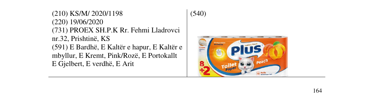 Zëri i markës PLUS PEACH në buletin