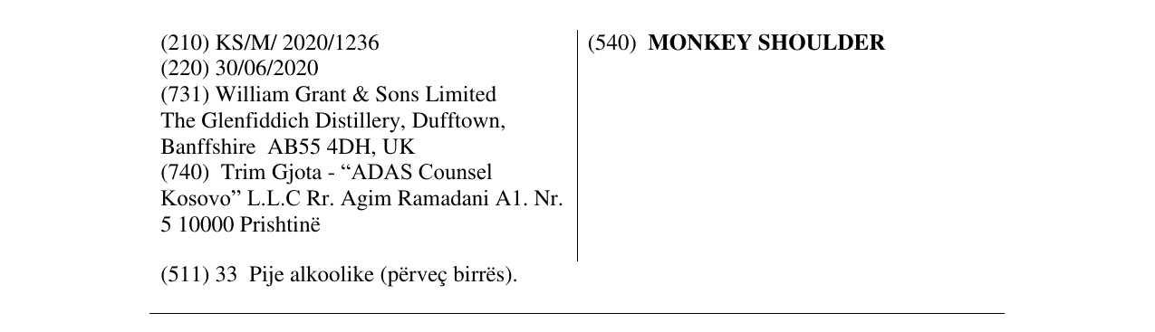 Zëri i markës MONKEY SHOULDER në buletin